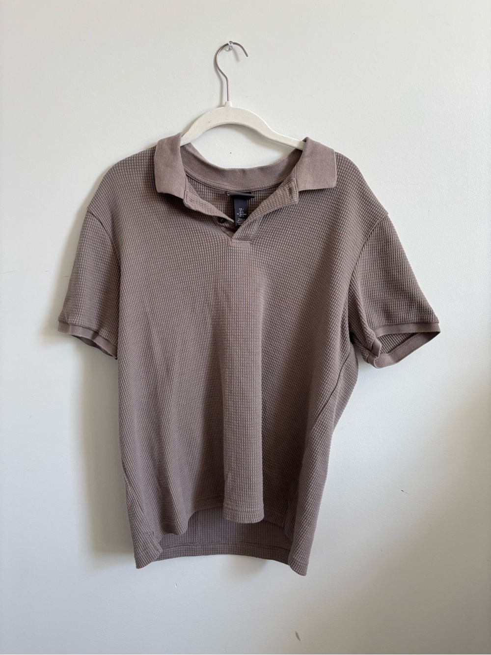 H&M Short Sleeve Polo in Taupe Brown